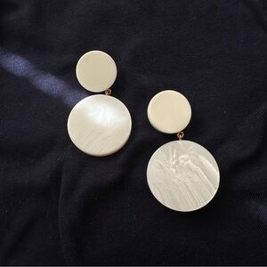 J.Crew White Acetate Drop Earrings